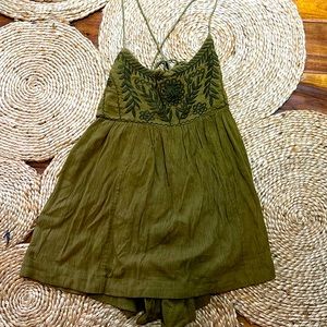 Free People Olive Babydoll Top